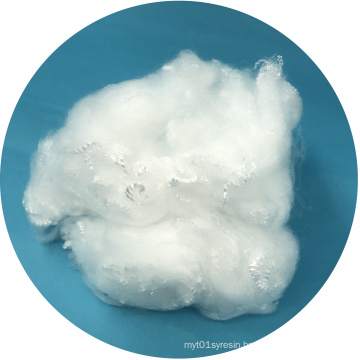 Soft and light white polyester staple fiber for yarn